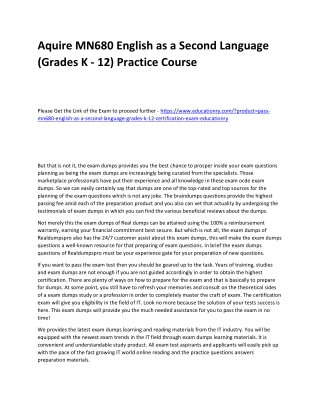 MN680 English as a Second Language (Grades K - 12)