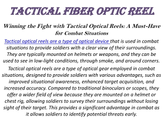 tactical fiber optic reel