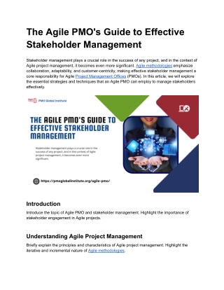 The Agile PMO's Guide to Effective Stakeholder Management