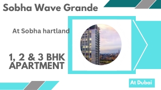 Sobha Wave Grande In Sobha Hartland Dubai -E - Brochur