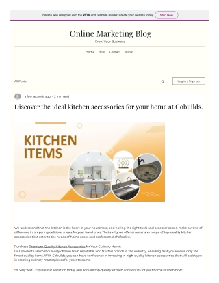 Discover the ideal kitchen accessories for your home at Cobuilds_