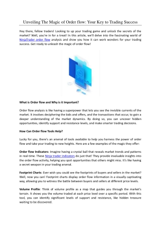 Unveiling The Magic of Order flow: Your Key to Trading Success