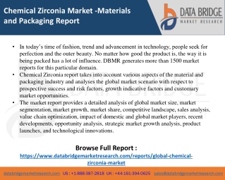 Chemical Zirconia Market