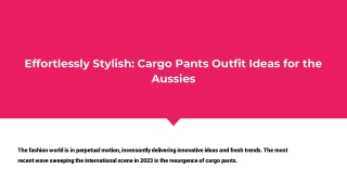 Effortlessly Stylish: Cargo Pants Outfit Ideas for the Aussies