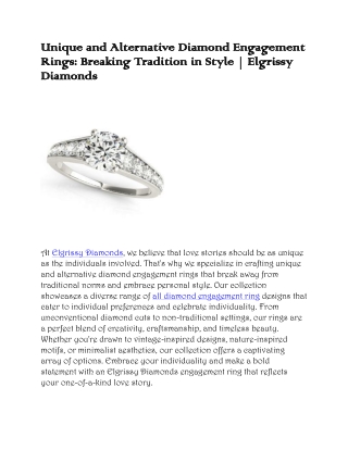 Diamond Engagement Rings | Elgrissy Diamonds