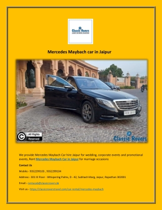 Mercedes Maybach car in Jaipur