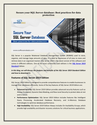 Secure your SQL Server database: Best practices for data protection