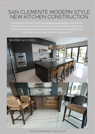 San Clemente Modern Style New Kitchen Construction