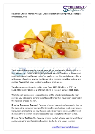 Flavoured Cheese Market Growth Factors and Competitive Strategies