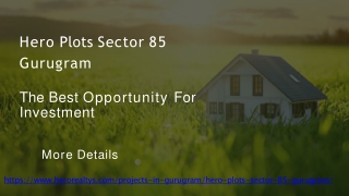 Hero Plots Sector 85 Gurugram | The Best Opportunity For Investment