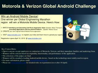 Motorola & Verizon Global Android Challenge