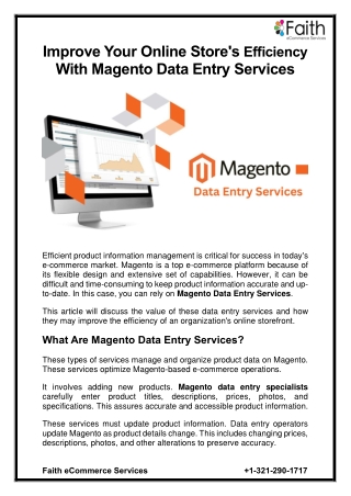 Improve Your Online Store's Efficiency With Magento Data Entry Services