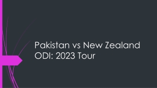 Live Streaming: Pakistan vs New Zealand ODI Matches - New Zealand Tour