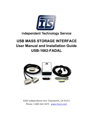 Fadal USB Installation and User Guide