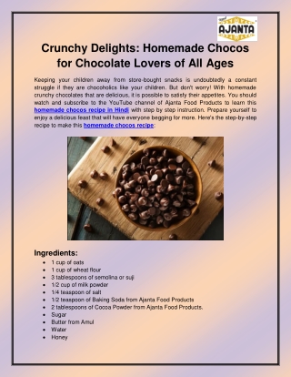 Homemade chocos recipe