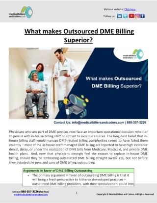 What makes Outsourced DME Billing Superior