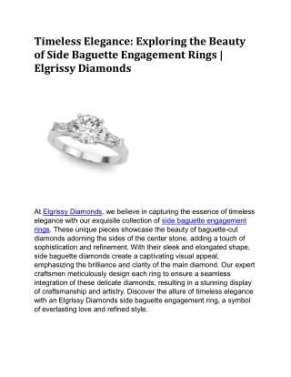 Side Baguette Engagement Rings | Elgrissy Diamonds