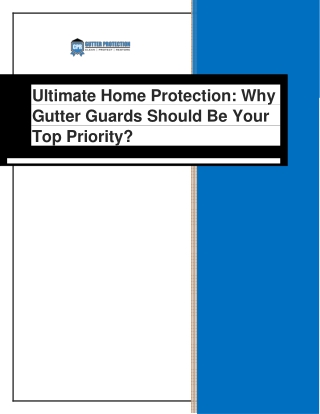 Ultimate Home Protection Why Gutter Guards Should Be Your Top Priority