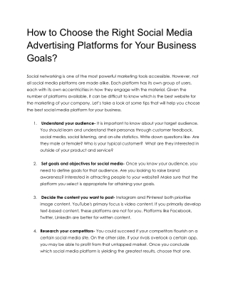 Which Social Media Advertising Options are Right for Your Business Goals