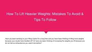 How To Lift Heavier Weights: Mistakes To Avoid & Tips To Follow