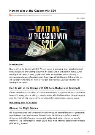 onlinelasvegasreviews.com-How to Win at the Casino with 20