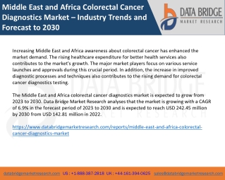 Middle East and Africa Colorectal Cancer Diagnostics Market – Industry Trends and Forecast to 2030