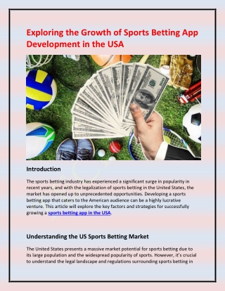 Exploring the Growth of Sports Betting App Development in the USA