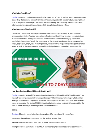 What is Cenforce 25 mg