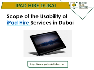 Scope of the Usability of iPad Hire Services in Dubai