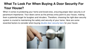 What To Look For When Buying A Door Security For Your House_