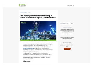 IoT Development in Manufacturing A Guide to Industrial Digital Transformation