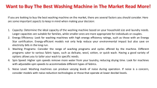 Want to Buy The Best Washing Machine in The Market Read More!