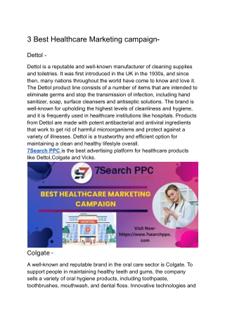 3 Best Healthcare Marketing campaign