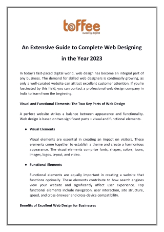 An Extensive Guide to Complete Web Designing in the Year 2023
