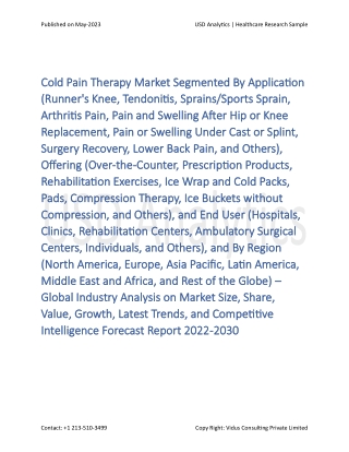 Cold Pain Therapy Market Trends Analysis 2023