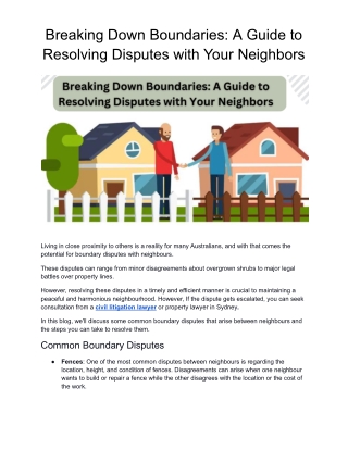Breaking Down Boundaries_ A Guide to Resolving Disputes with Your Neighbors
