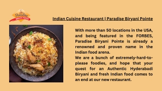 Paradise Biryani Pointe