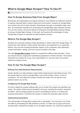 What Is Google Maps Scraper How To Use It