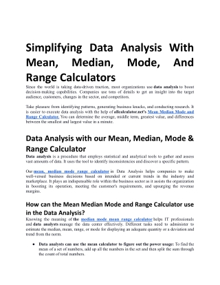 Simplifying Data Analysis with Mean, Medium, Mode, and Range Calculators.docx