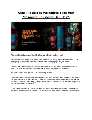 Wine and Spirits Packaging Tips_ How Packaging Engineers Can Help