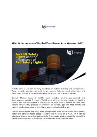 What is the purpose of the Red Zone Danger Area Warning Light