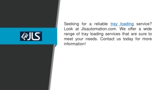 Tray Loading Jlsautomation.com