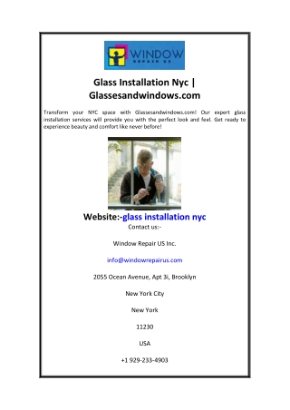 Glass Installation Nyc  Glassesandwindows.com