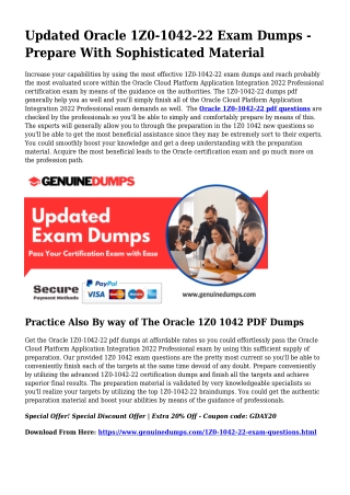 1Z0-1042-22 PDF Dumps For Most effective Exam Achievement