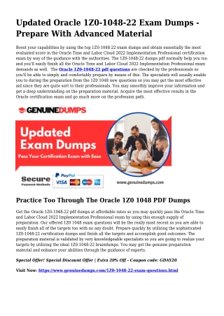 1Z0-1048-22 PDF Dumps The Ultimate Source For Preparation