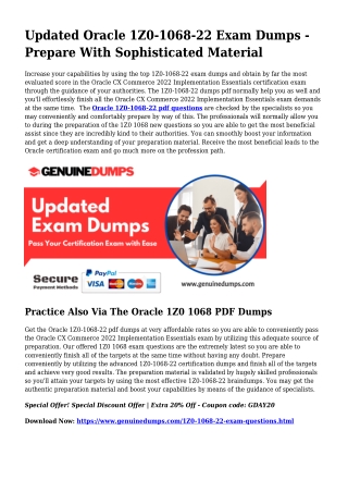 1Z0-1068-22 PDF Dumps The Ultimate Source For Preparation