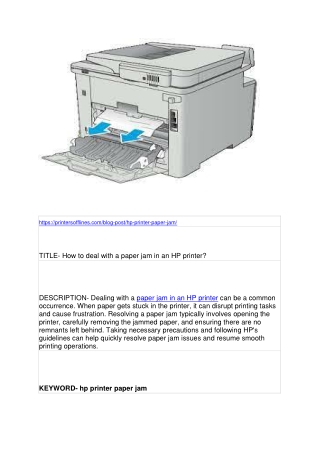 How to deal with a paper jam in an HP printer?