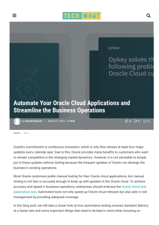 Automate Your Oracle Cloud Applications and Streamline the Business Operations