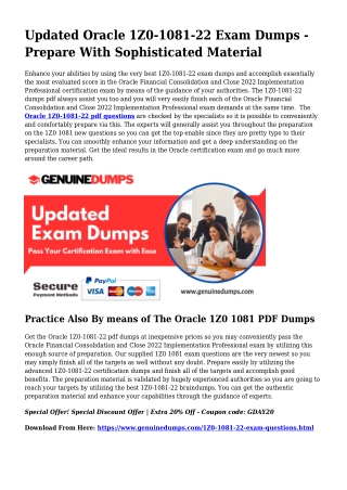 1Z0-1081-22 PDF Dumps - Oracle Certification Made Effortless