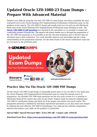 Vital 1Z0-1080-23 PDF Dumps for Major Scores